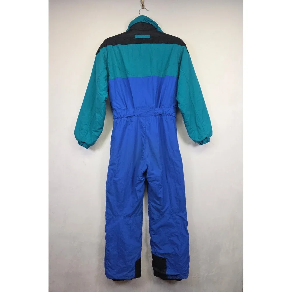 Vintage Inside Edge Ski Suit Youth L‎ Blue Retro Colorblock One Piece Snowboard